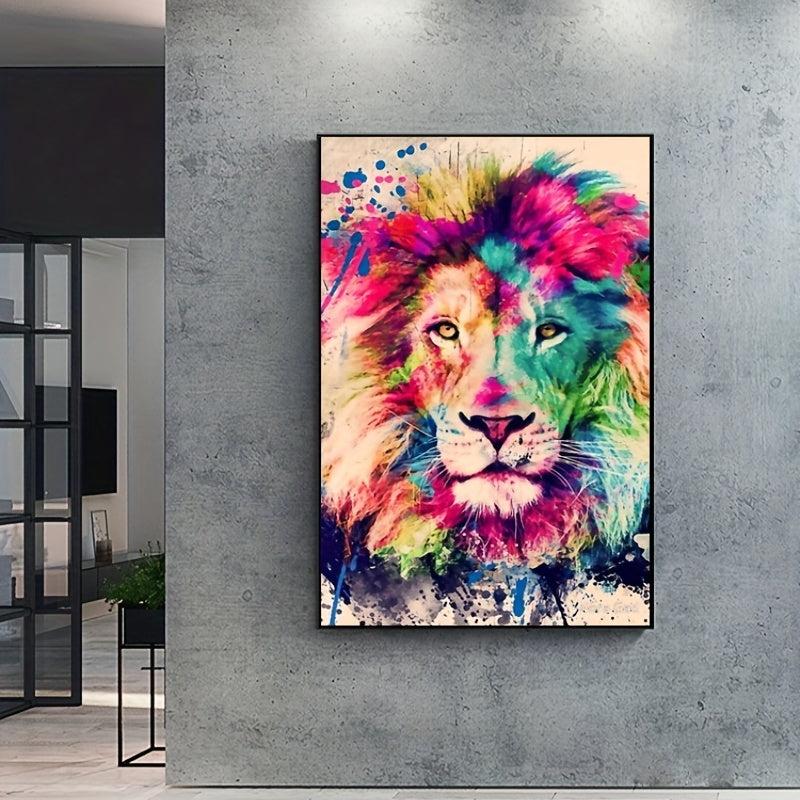 Bright Lion Painting for Home Decor European and American Style