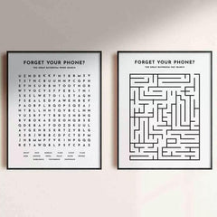 2pcs Funny Bathroom Word Poster Nordic Canvas Print Home Decor