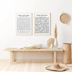 2pcs Funny Bathroom Word Poster Nordic Canvas Print Home Decor