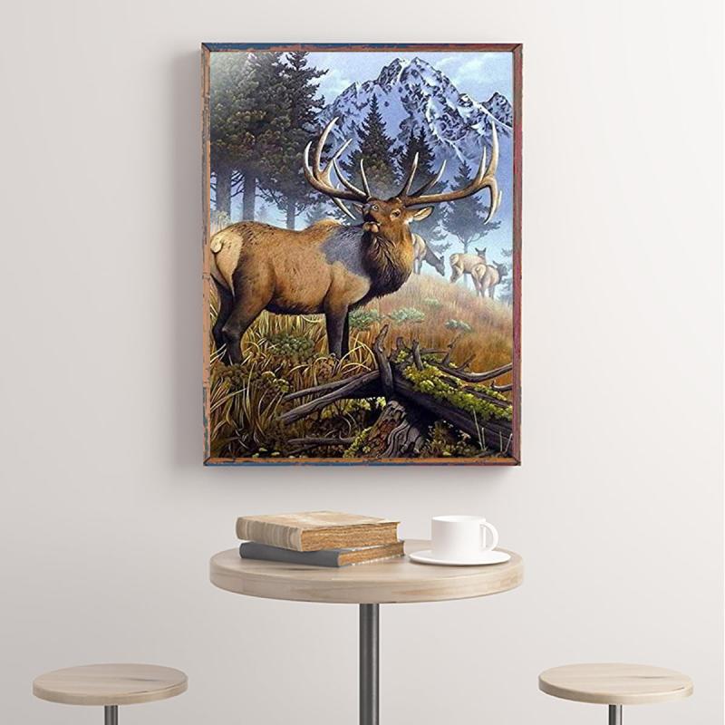 Elk Diamond Painting Kit for Adults - DIY Full Drill with Gem Crystal