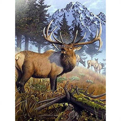 Elk Diamond Painting Kit for Adults - DIY Full Drill with Gem Crystal