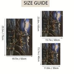 Abstract Canvas Painting Anime Night Castle Character Poster Wall Art