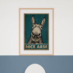 Funny Donkey Poster Modern Bathroom Wall Art No Framed