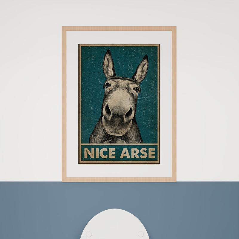 Funny Donkey Poster Modern Bathroom Wall Art No Framed