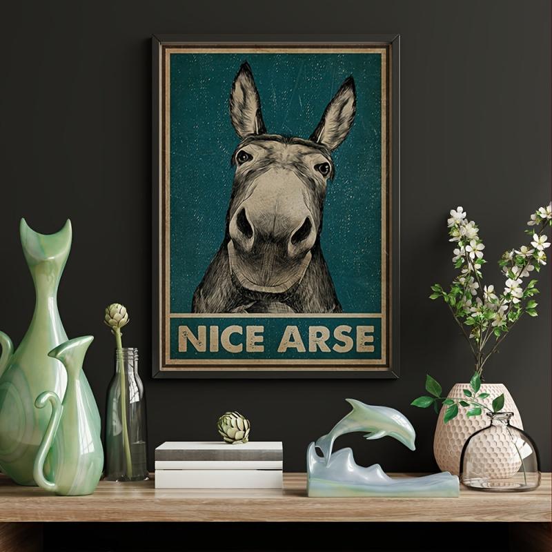 Funny Donkey Poster Modern Bathroom Wall Art No Framed