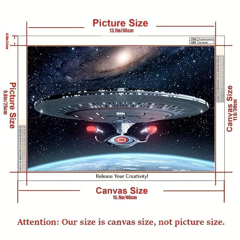 5D DIY Spaceship Diamond Painting Kit for Adults - Round Full Drill Diamonds