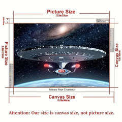 5D DIY Spaceship Diamond Painting Kit for Adults - Round Full Drill Diamonds
