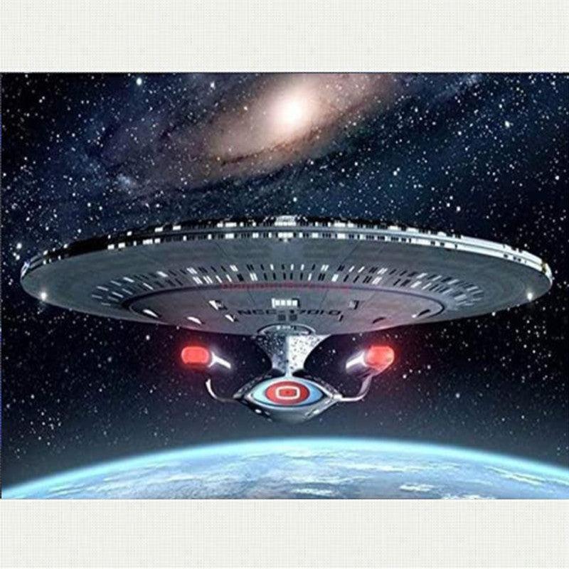 5D DIY Spaceship Diamond Painting Kit for Adults - Round Full Drill Diamonds