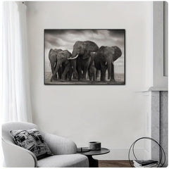 African Elephant Canvas Painting Wildlife Poster