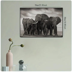 African Elephant Canvas Painting Wildlife Poster