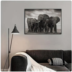 African Elephant Canvas Painting Wildlife Poster