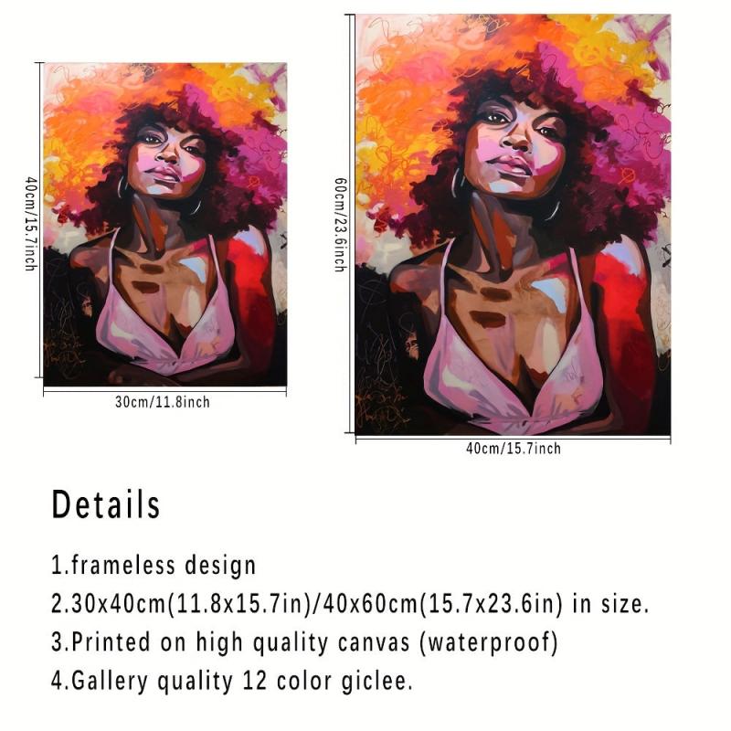 Canvas Poster Afro African Art Women Modern Wall Art