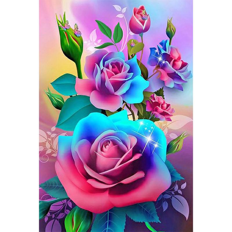 DIY Diamond Painting 20 Colorful Flowers 7 9 11 8inch Home Gift without Frame
