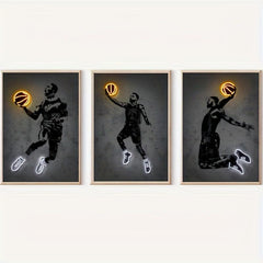 Basketball Shoes Neon Canvas Painting Abstract Wall Picture