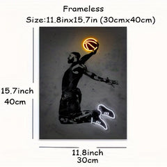 Basketball Shoes Neon Canvas Painting Abstract Wall Picture