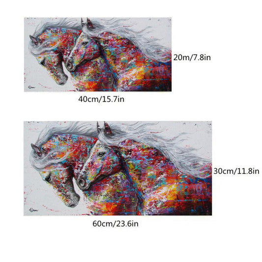Funny Colorful Horse Abstract Canvas Print Home Decor