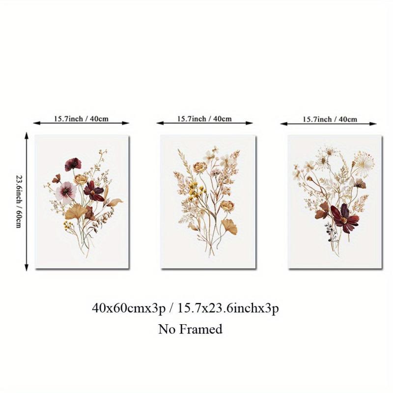 Boho Wildflower Watercolor Botanical Posters Set
