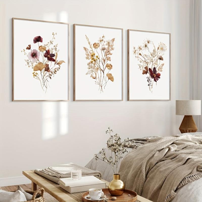 Boho Wildflower Watercolor Botanical Posters Set