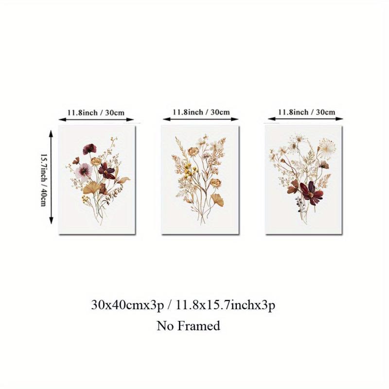 Boho Wildflower Watercolor Botanical Posters Set