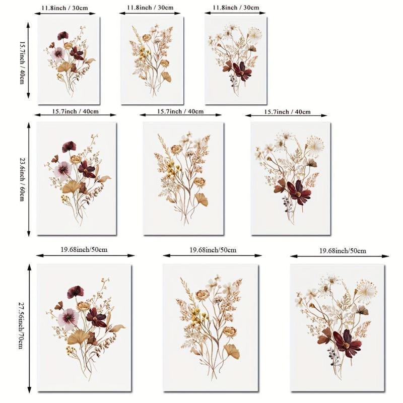 Boho Wildflower Watercolor Botanical Posters Set