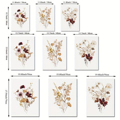 Boho Wildflower Watercolor Botanical Posters Set