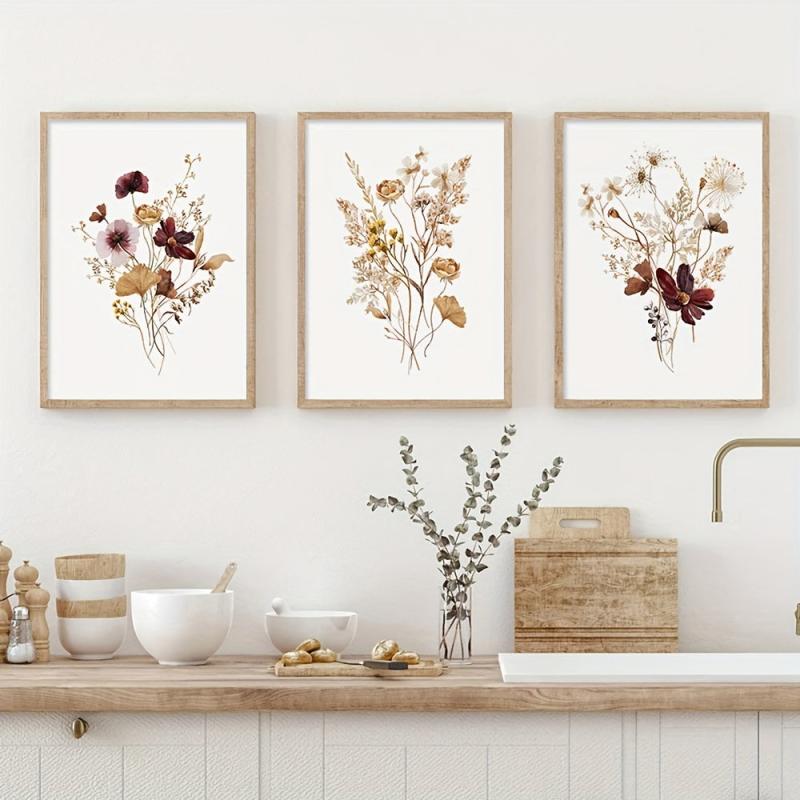 Boho Wildflower Watercolor Botanical Posters Set