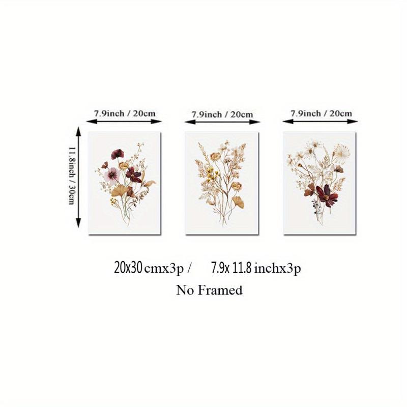Boho Wildflower Watercolor Botanical Posters Set