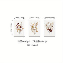 Boho Wildflower Watercolor Botanical Posters Set