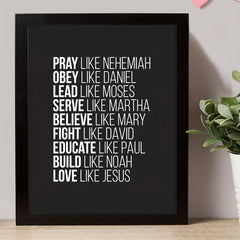 Bible Canvas Poster Spiritual Role Models Christian Inspirational Quote Wall Art
