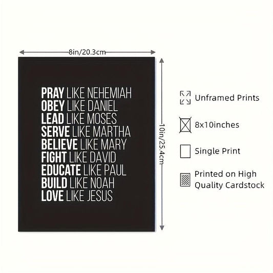 Bible Canvas Poster Spiritual Role Models Christian Inspirational Quote Wall Art