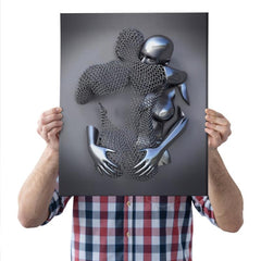 3pcs Iron Men Embracing Abstract Art Office Wall Decor 30x39cm
