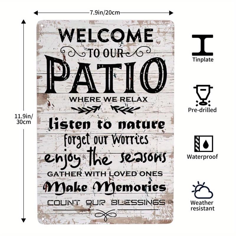 Vintage Camping Tin Sign Happy Ours Always Welcome Life Better Around Camp Fire