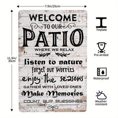 Vintage Camping Tin Sign Happy Ours Always Welcome Life Better Around Camp Fire