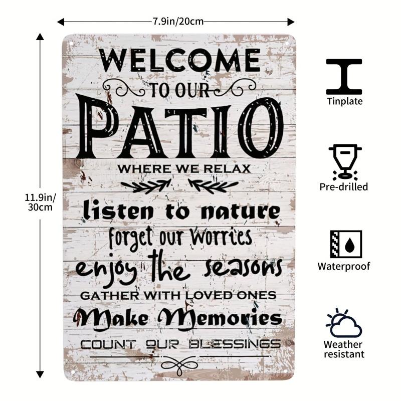 Vintage Camping Tin Sign Happy Ours Always Welcome Life Better Around Camp Fire