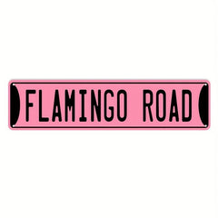 Retro Metal Sign Crazy Flamingo Lady Hanging Wall Decor