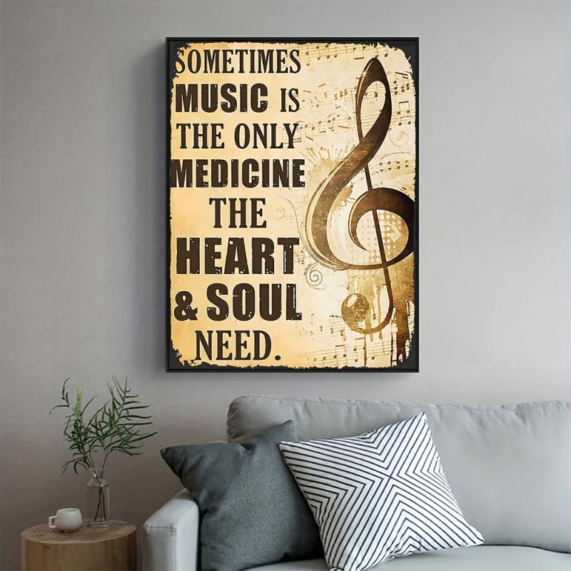 Musical Note Painting On Canvas Wall Art