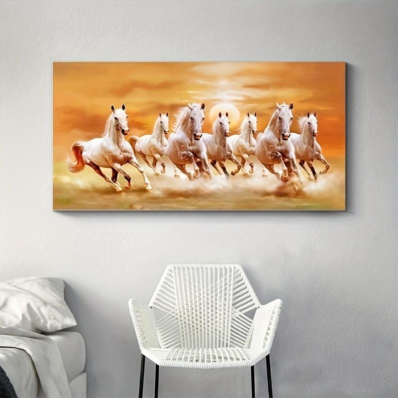 7 Running Horse Animals Wall Poster Canvas Painting