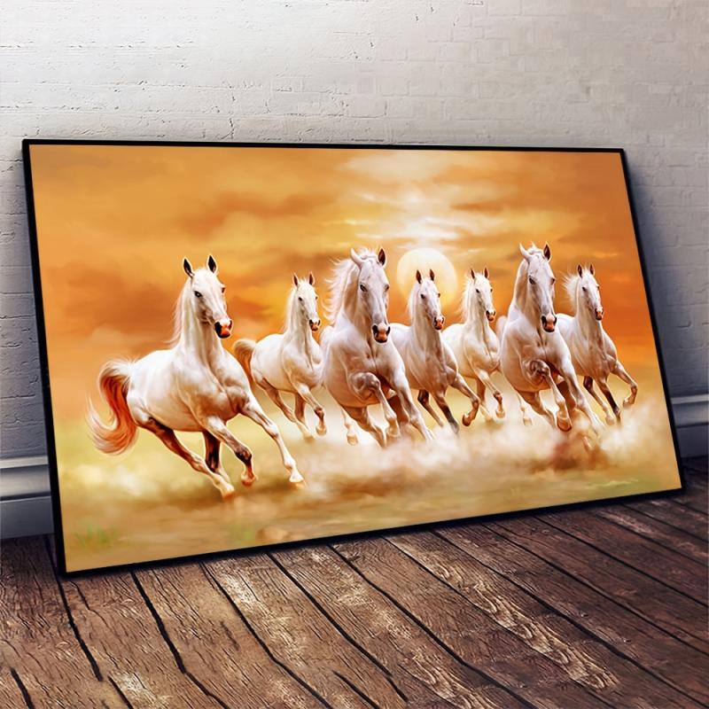 7 Running Horse Animals Wall Poster Canvas Painting