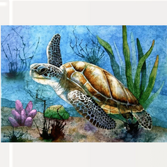 5D DIY Turtle Diamond Painting Kit For Adults - Round Full Drill Diamonds