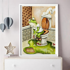 5D DIY Frog On Toilet Diamond Painting Kit