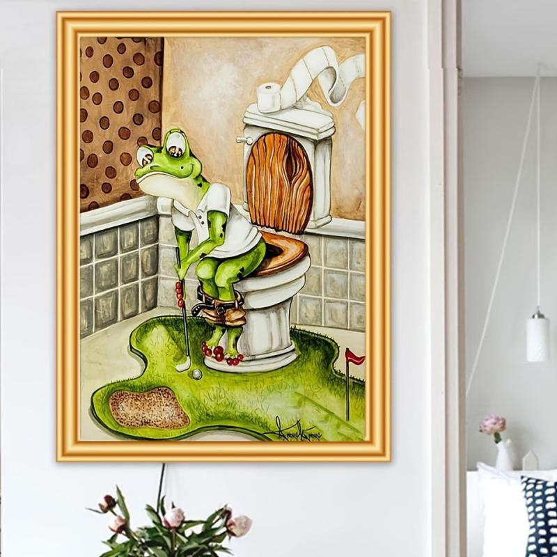 5D DIY Frog On Toilet Diamond Painting Kit