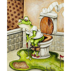 5D DIY Frog On Toilet Diamond Painting Kit