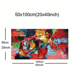 Colorful American Abstract Boxing Painting Canvas Art Print