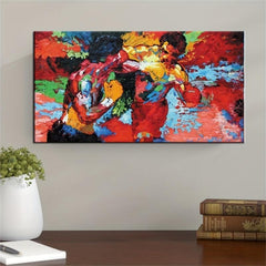 Colorful American Abstract Boxing Painting Canvas Art Print
