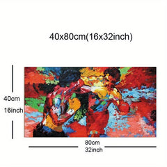 Colorful American Abstract Boxing Painting Canvas Art Print