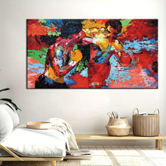 Colorful American Abstract Boxing Painting Canvas Art Print