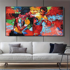 Colorful American Abstract Boxing Painting Canvas Art Print