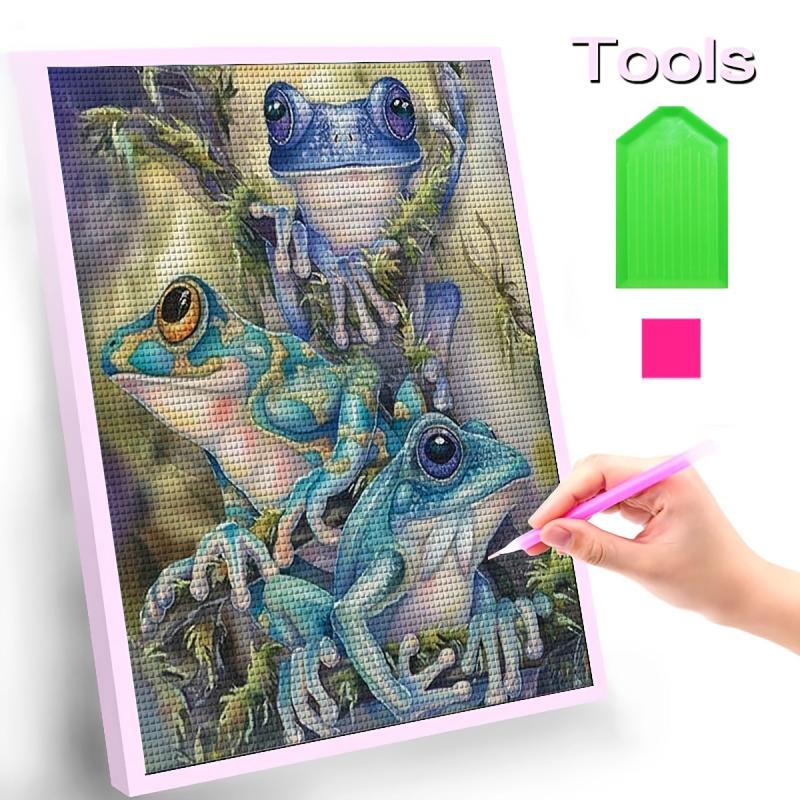 Tricolor Frog Diamond Painting Animals - Home Decor Craft