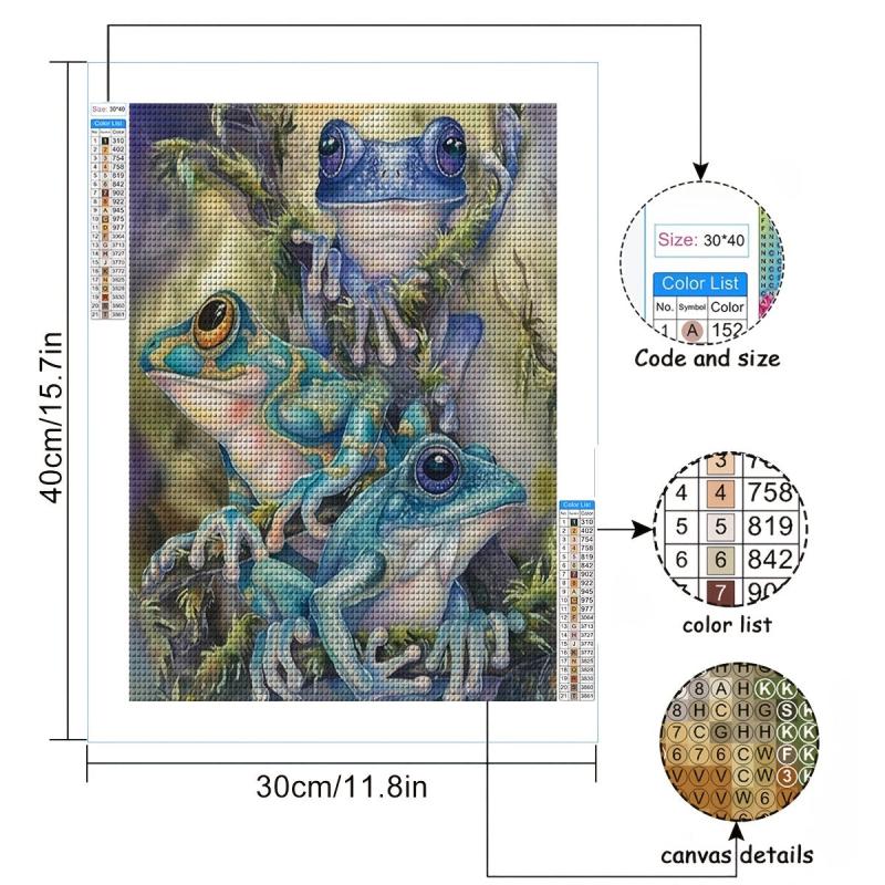 Tricolor Frog Diamond Painting Animals - Home Decor Craft