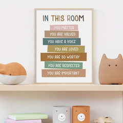 Cartoon Art You Matter Poster Playroom Print Rainbow Decor